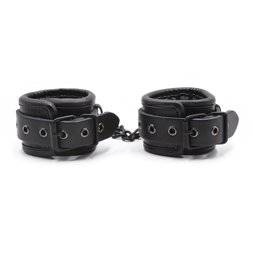 Menottes Molletonnées Noires en Cuir