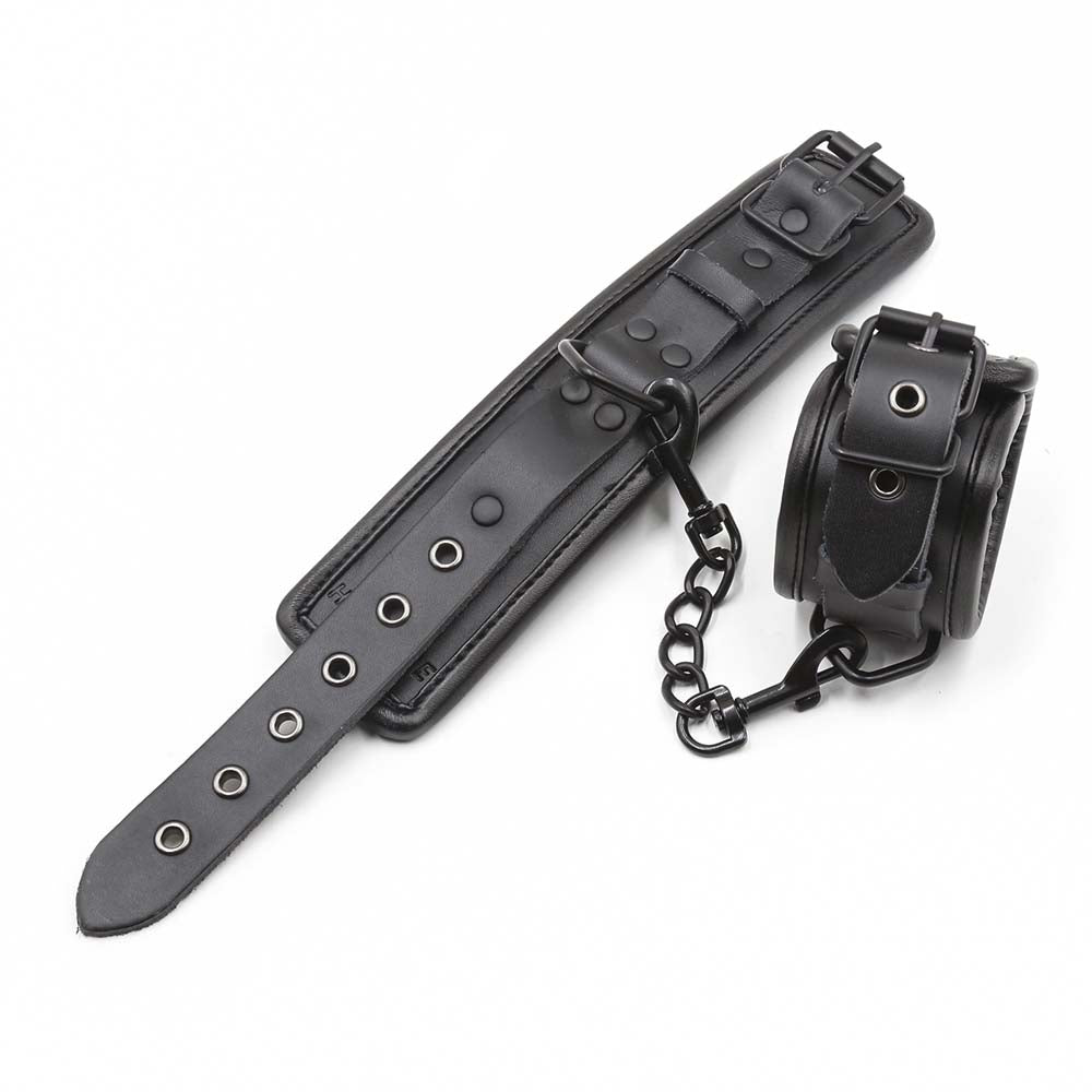 Menottes Molletonnées Noires en Cuir