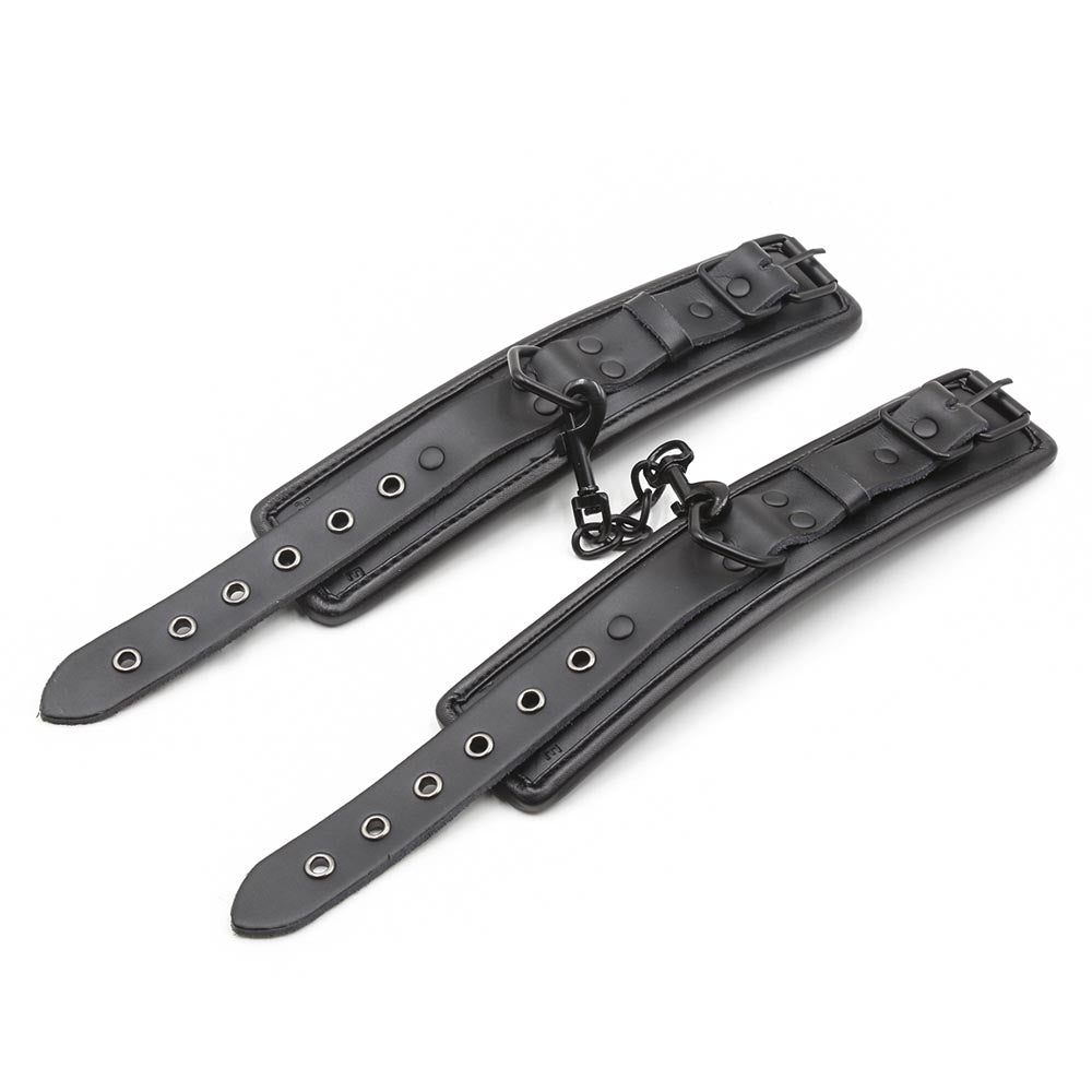 Menottes Molletonnées Noires en Cuir