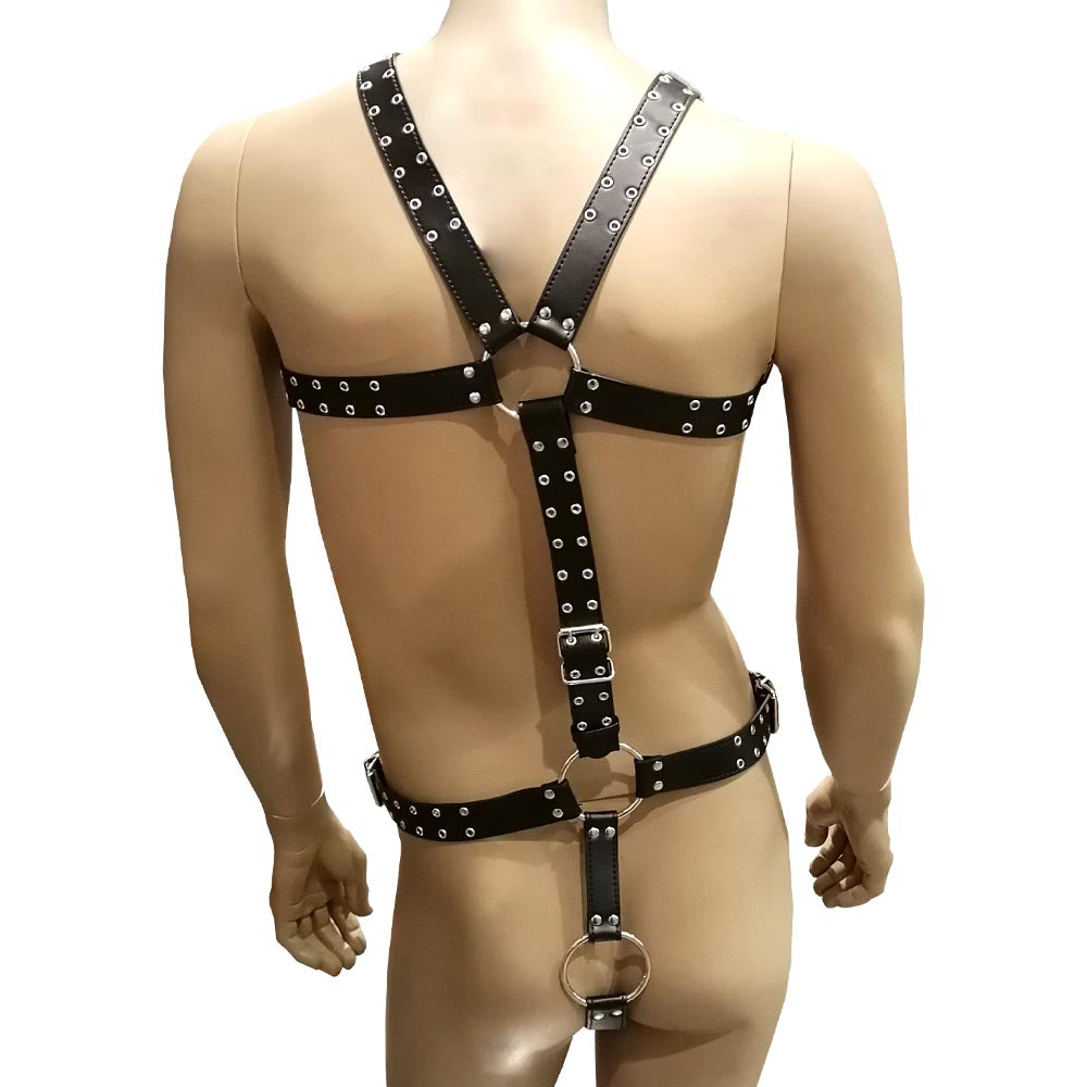 Harnais SM en Similicuir pour Homme de dos