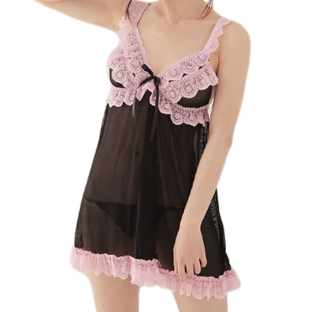 Nuisette Crazy Bicolore et String de face 2