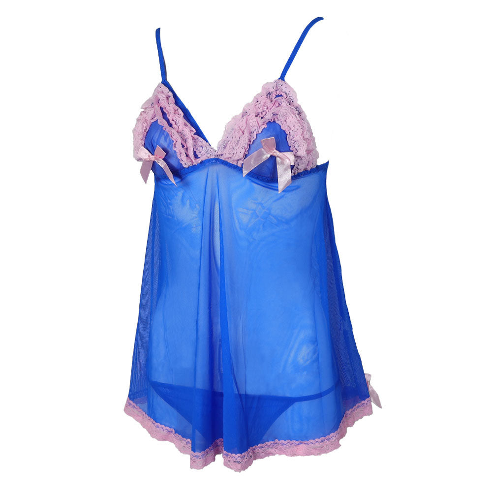 nuisette froufrou raphaella bleu face