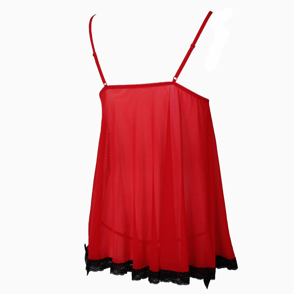 nuisette froufrou raphaella rouge dos