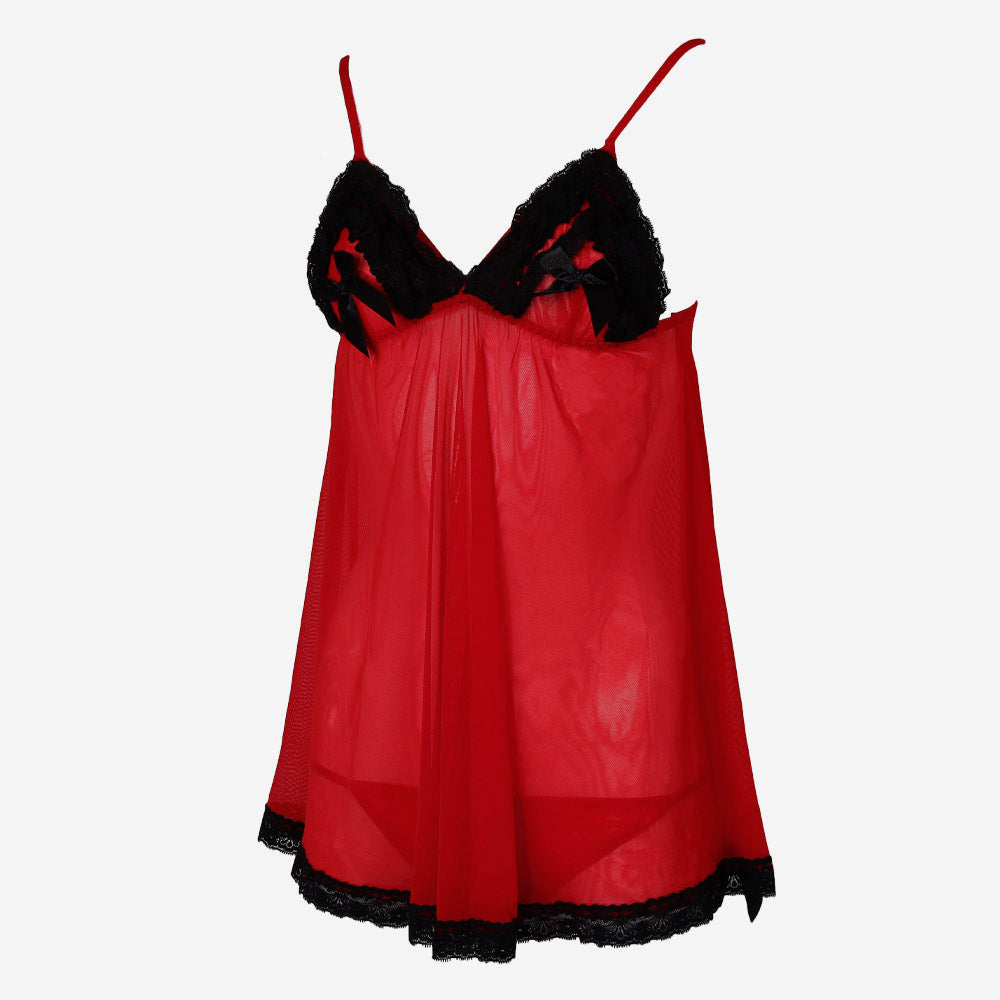 nuisette froufrou raphaella rouge face