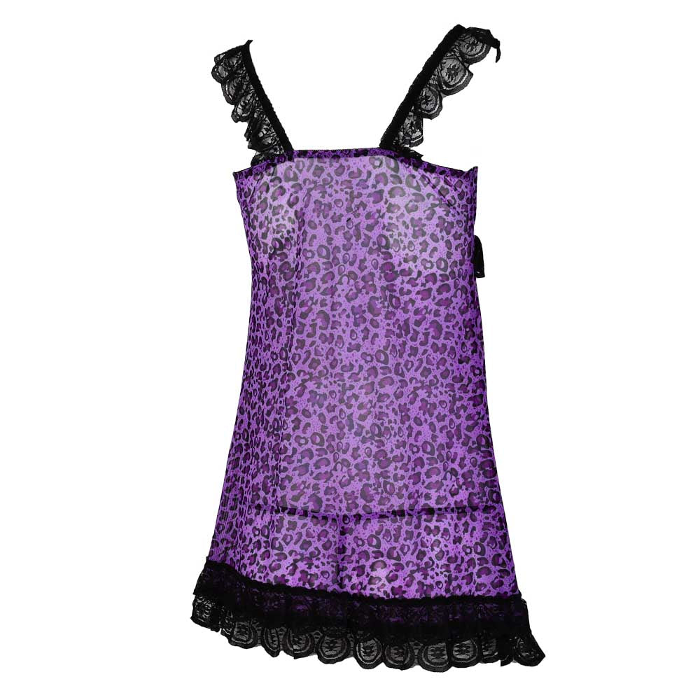 Nuisette Katya et String violette de dos