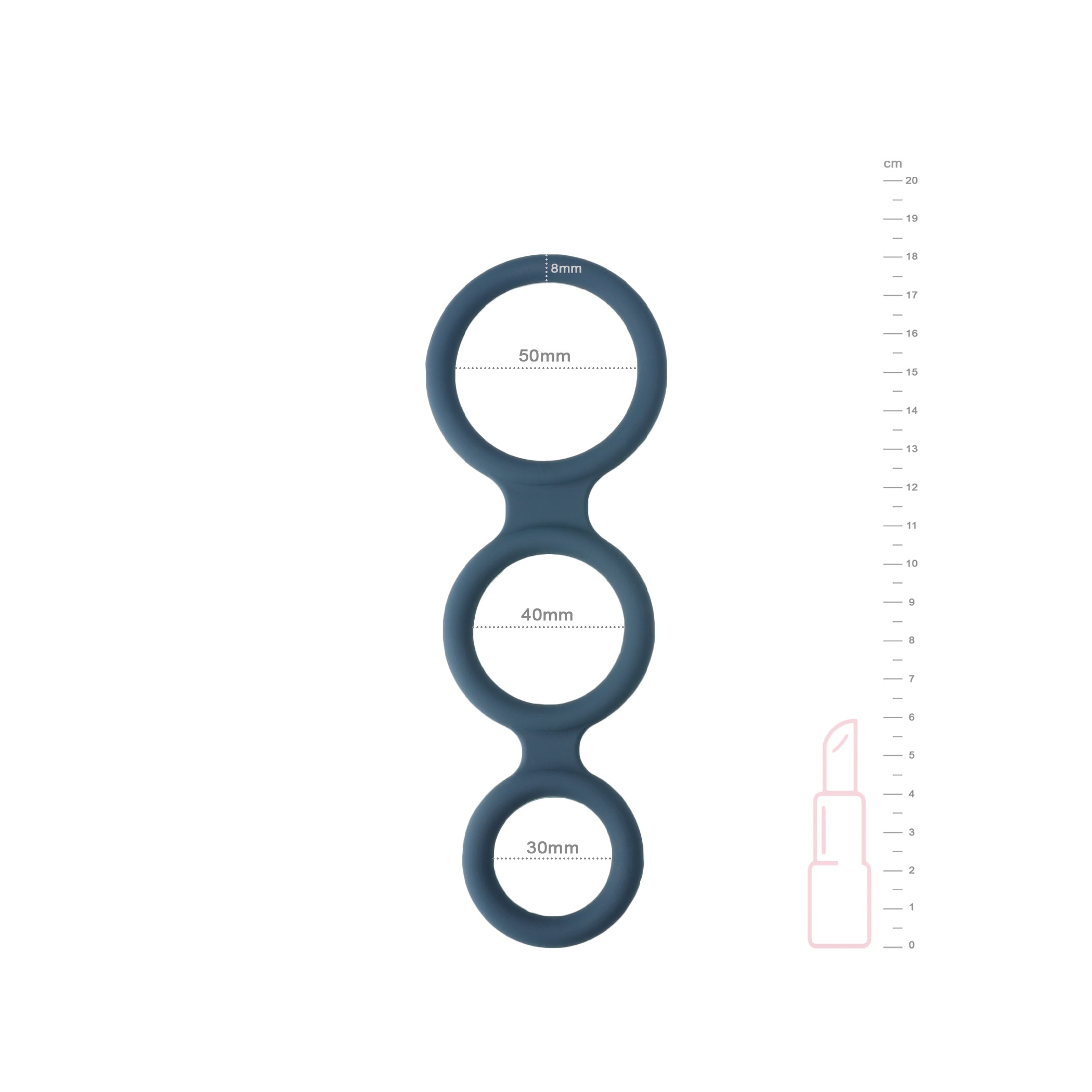 Anneau Triple Silicone avec dimensions