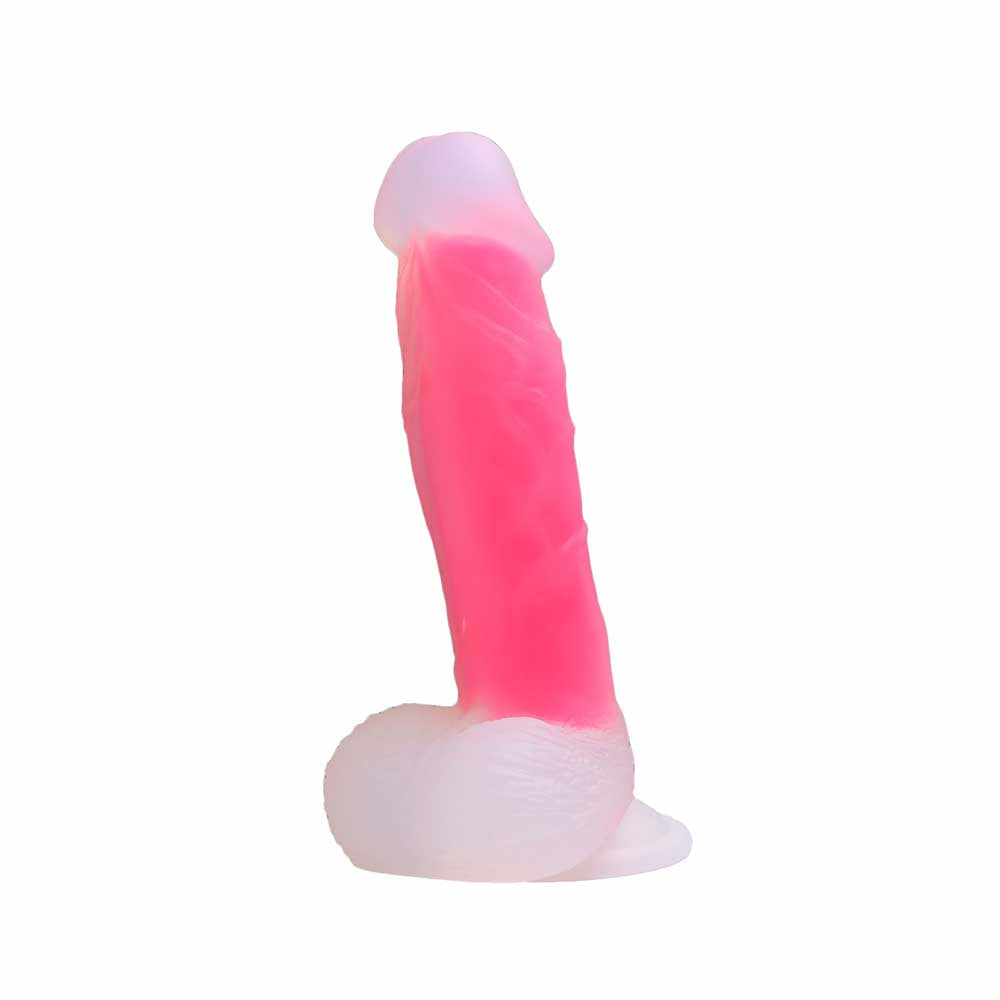 gode ventouse double densite silicone rose transparent