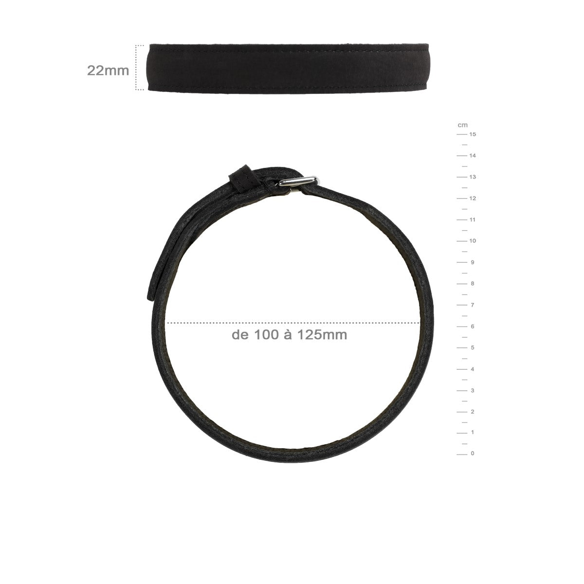 Collier Fin en Cuir - Be Bondage Noir