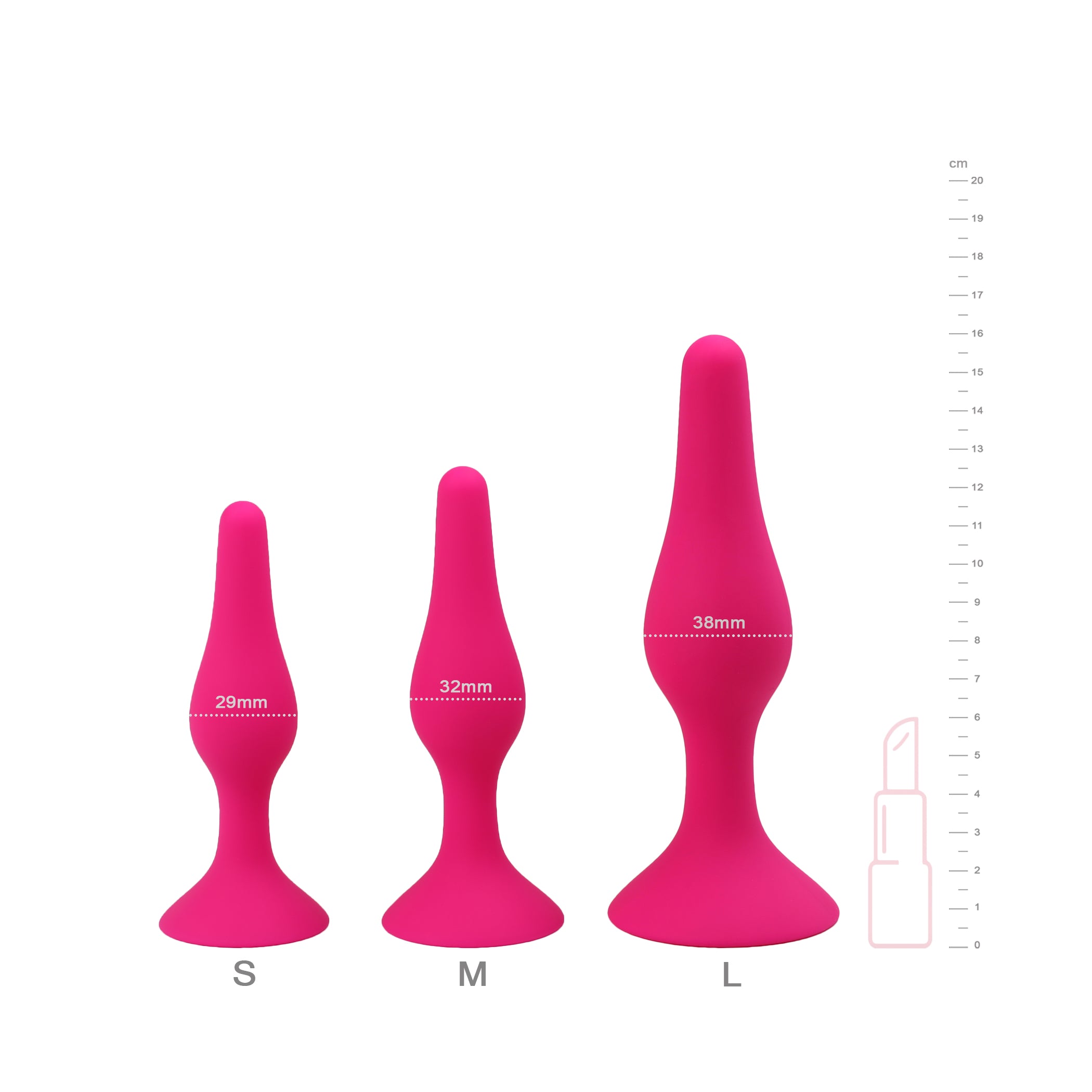 plug anal tentation rose comparaison tailles