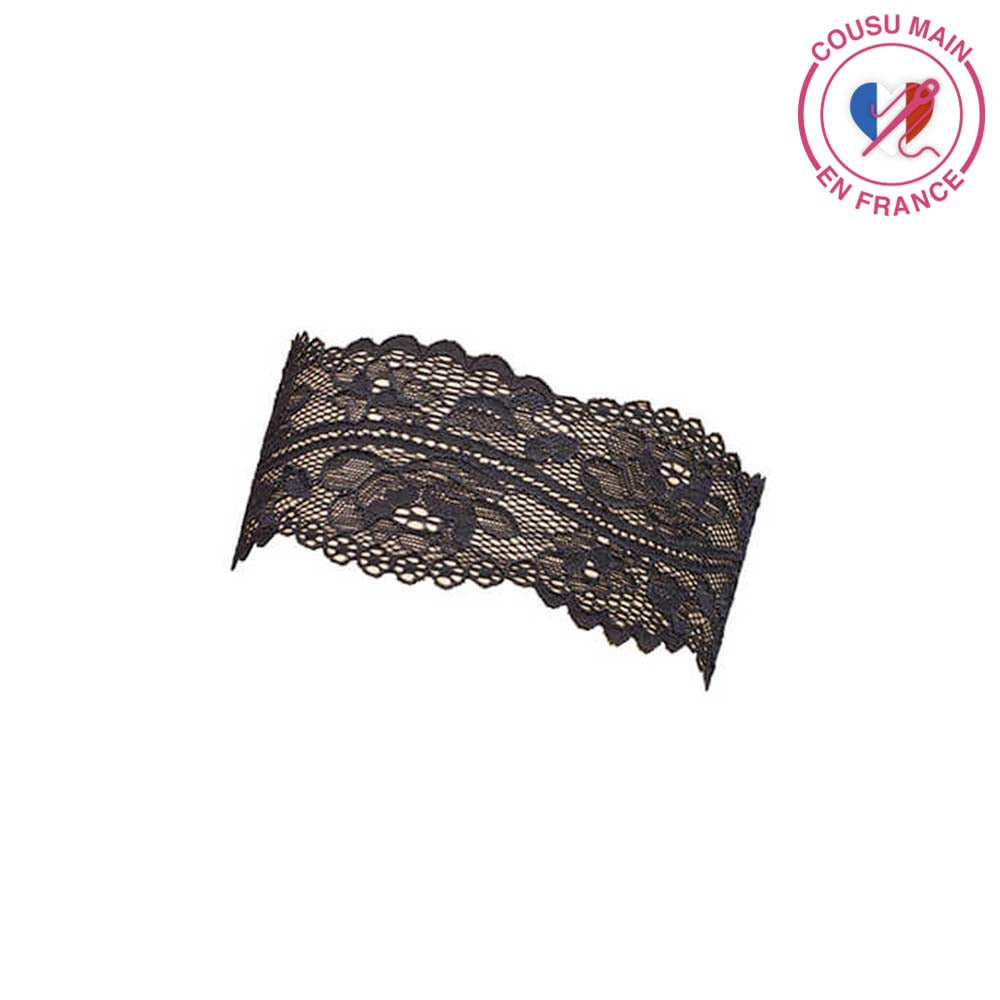 Jarretière en dentelle réglisse de Luxxa