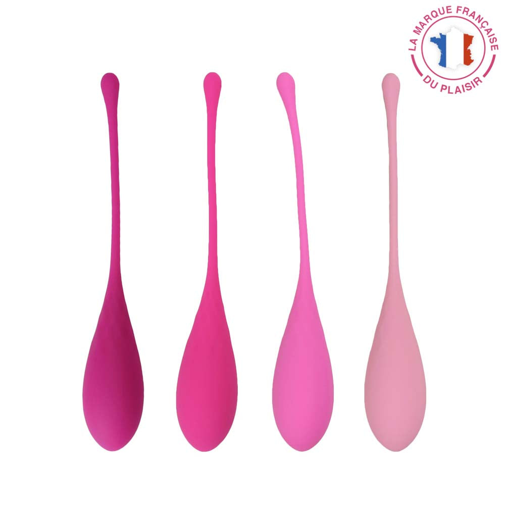 set boules de geisha violettes poids progressifs silicone