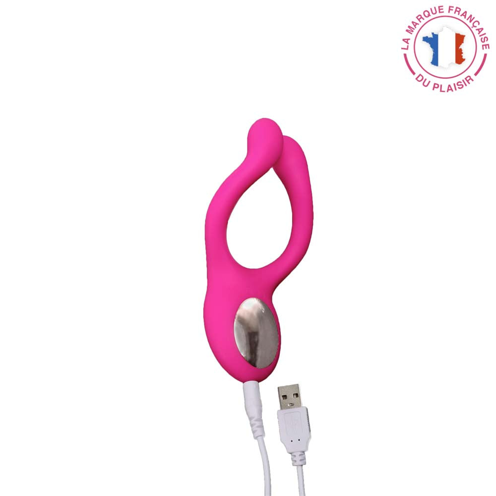 Be Happy- sextoy pour couple vibrant jouissance en silicone rose- chargeur USB