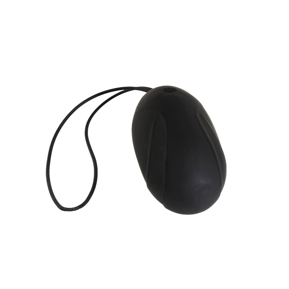 Be Happy Oeuf Vibrant Electrostimulation Voltage Télécommandé Silicone Noir Vue de Haut