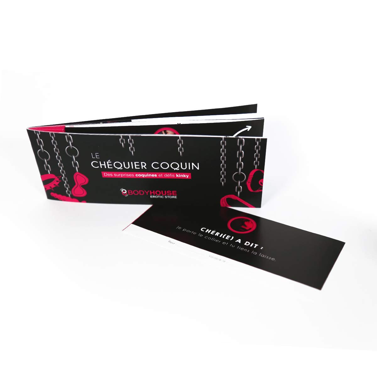 Body House Chéquier Kinky Jeux Coquins pour Couple Édition BDSM Vue de Face