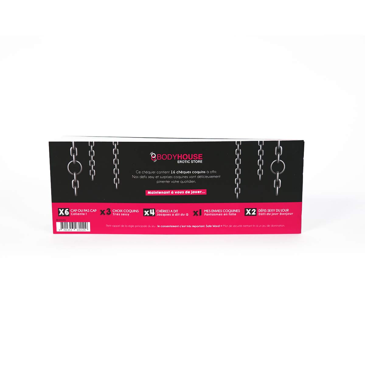 Body House Chéquier Kinky Jeux Coquins pour Couple Édition BDSM Vue de Dos