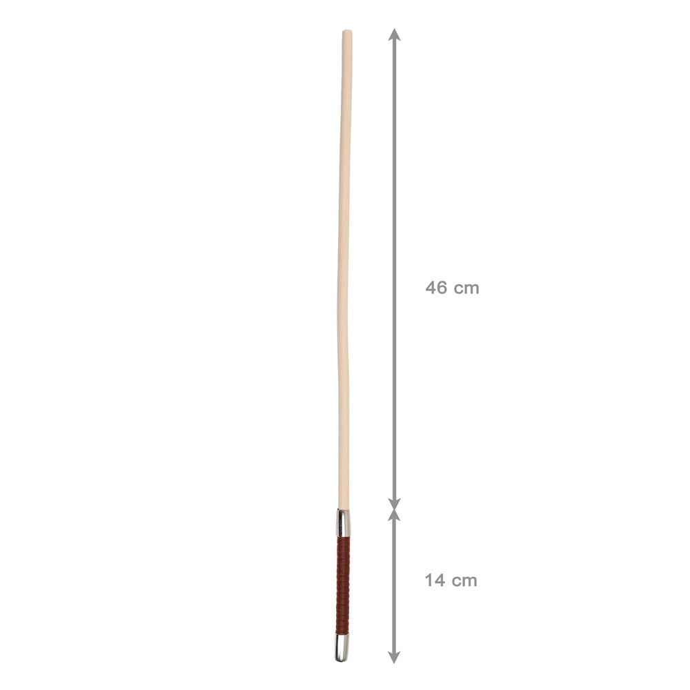 Be Bondage Canne BDSM en Manille Pour fessées hard Bambou et Cuir Vue de Haut avec Mesures