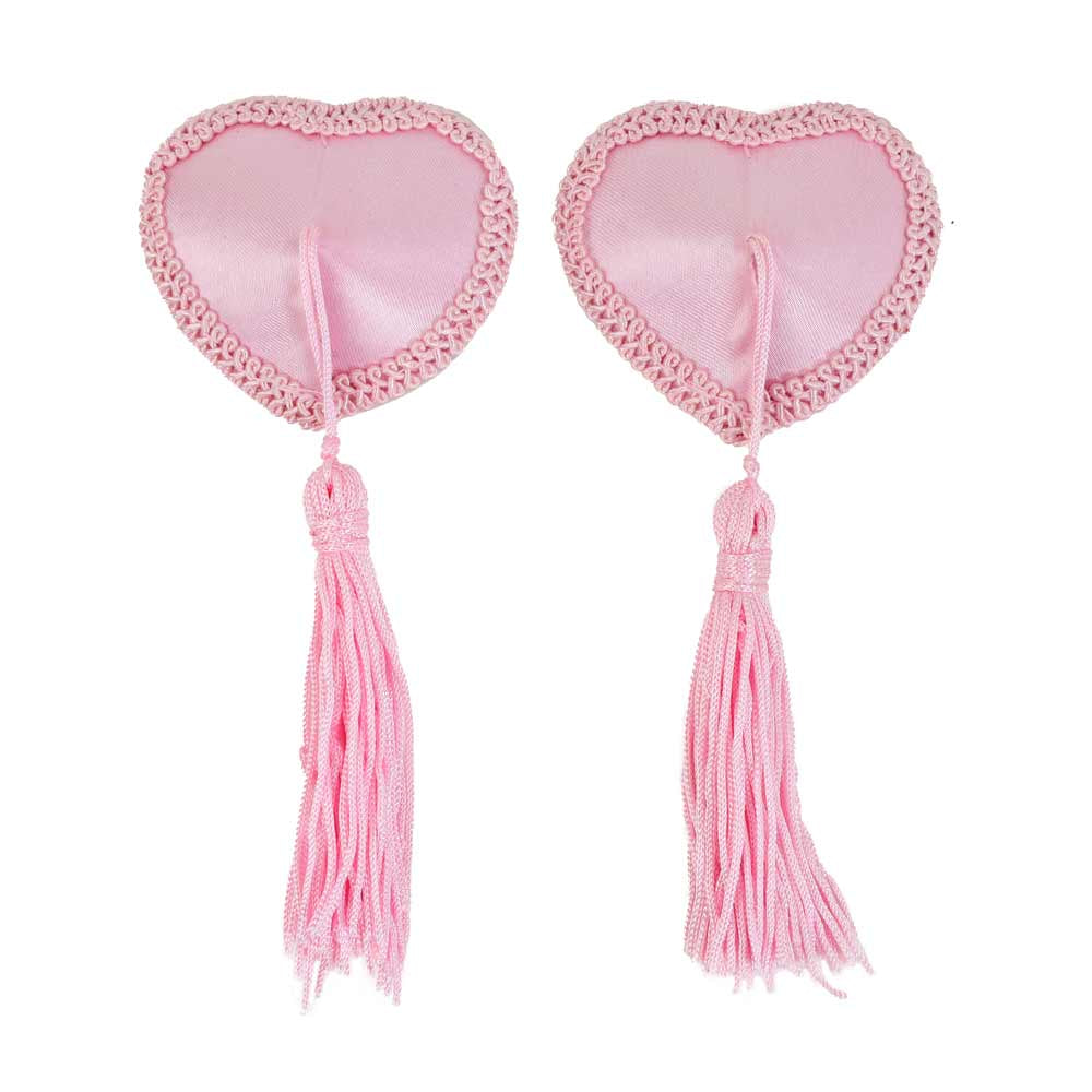 Be Bondage Cache tétons Coeur et Pompon Burlesque Rose Vue de Face