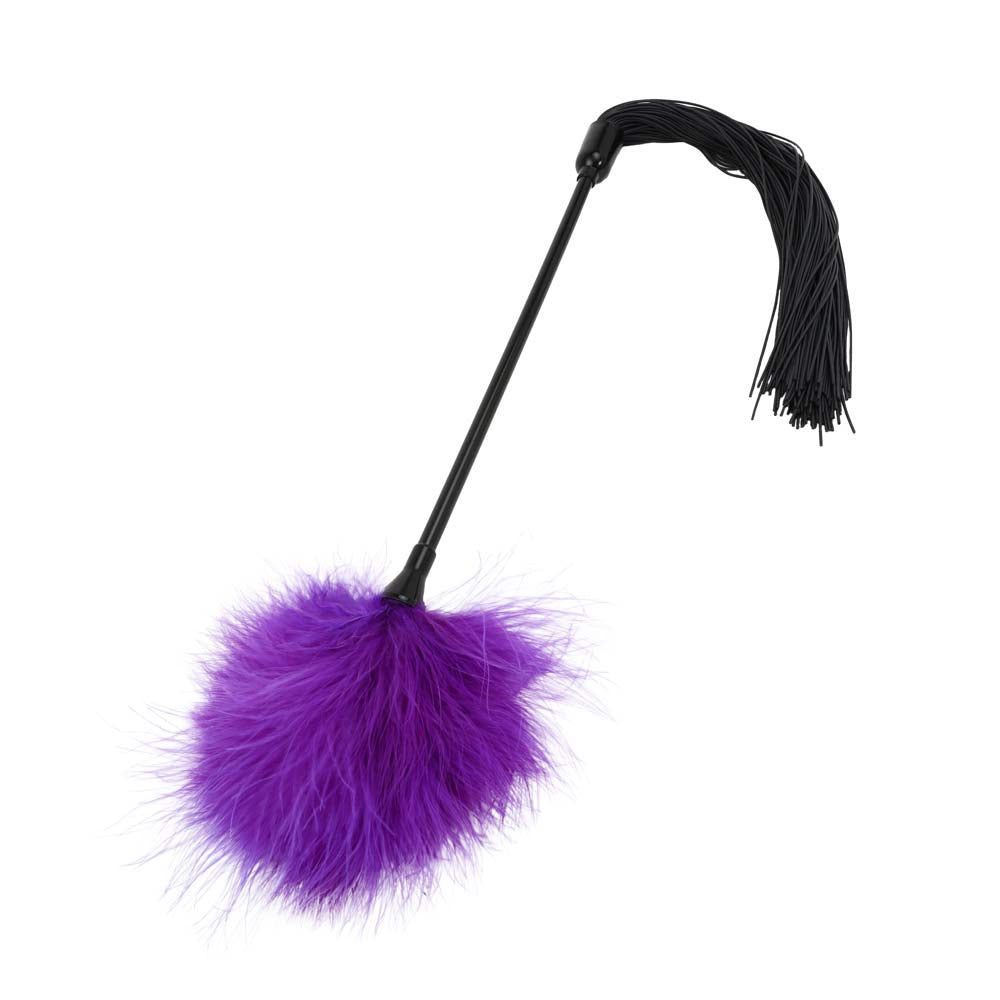 Be Bondage Plumeau Fouet 2 en 1 Caresses Fessées Violet Vue de Haut