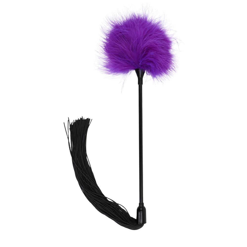 Be Bondage Plumeau Fouet 2 en 1 Caresses Fessées Violet Vue de Face