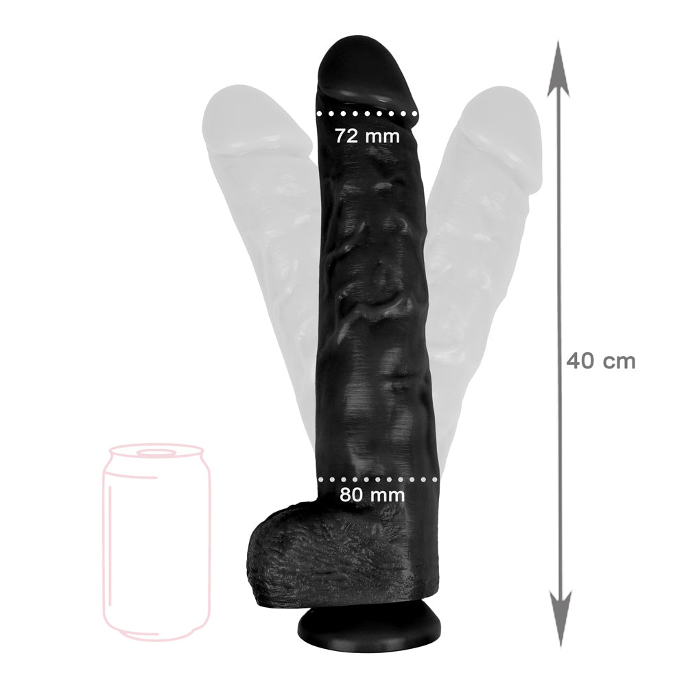 16 Icon Dildo Be Bondage noir avec dimensions