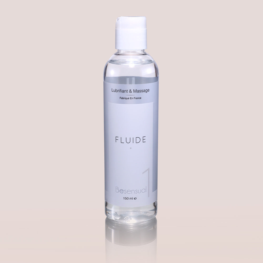 Be Sensual Lubrifiant Original Fluide Karité et Silicone Flacon Vue de face fond rose