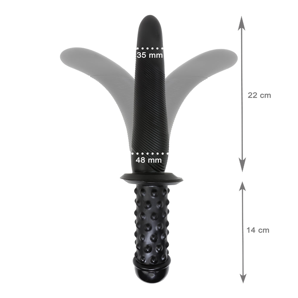 Plug Anal Épée Vinyle - Vue Technique - Be Bondage