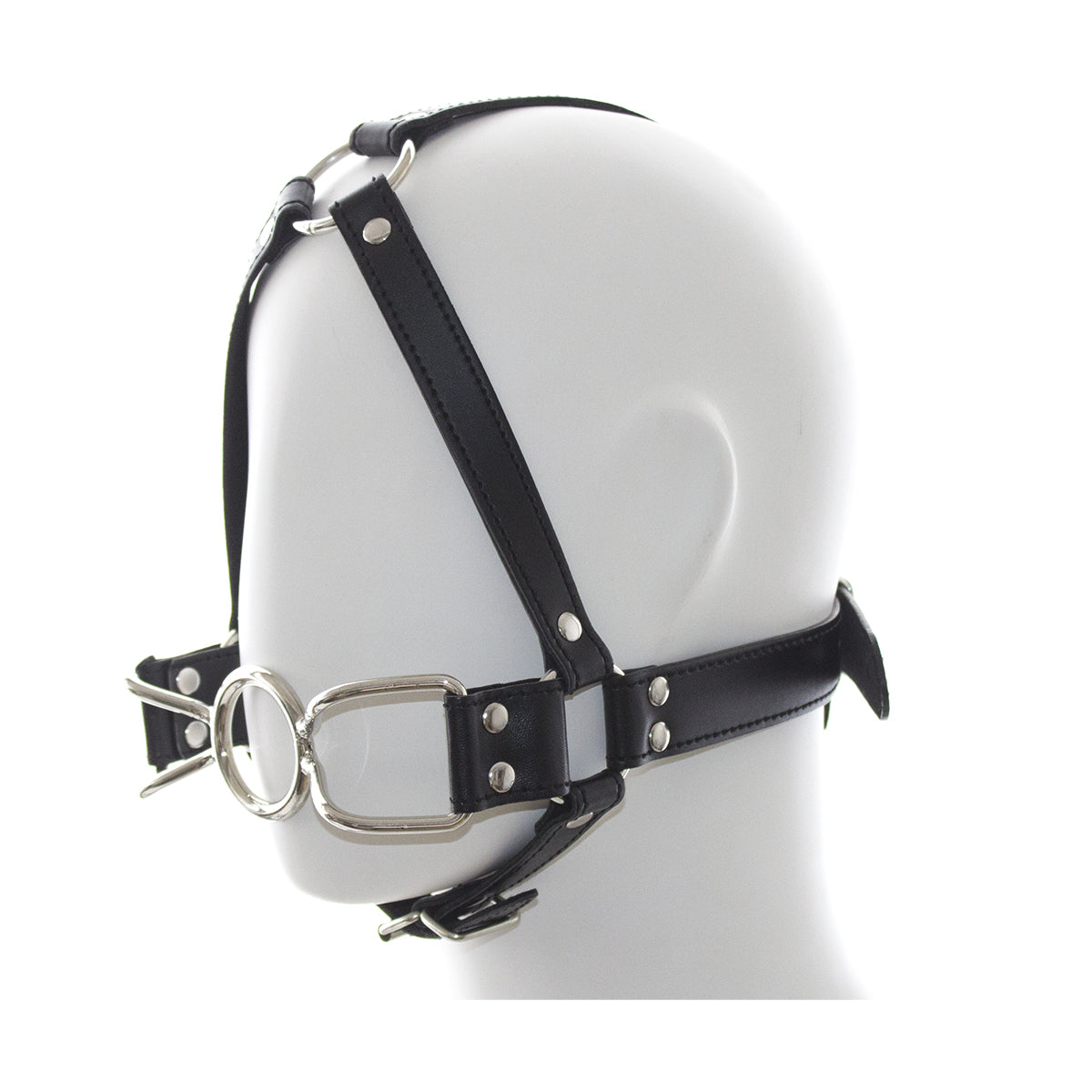 Bâillon O Bouche Métal - Vue Latérale Gauche Mannequin - Be Bondage