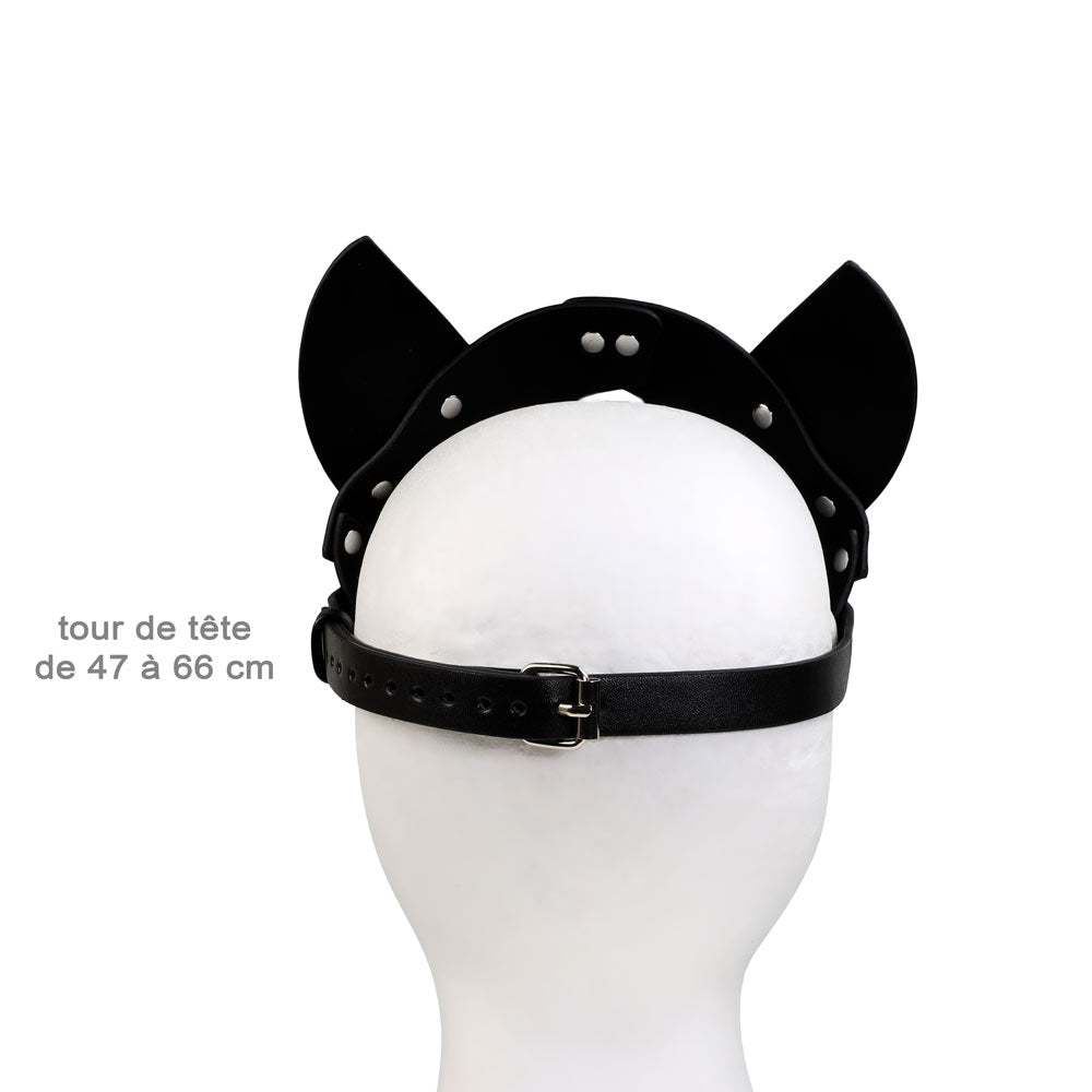 Masque BDSM à oreilles pointues vu de dos