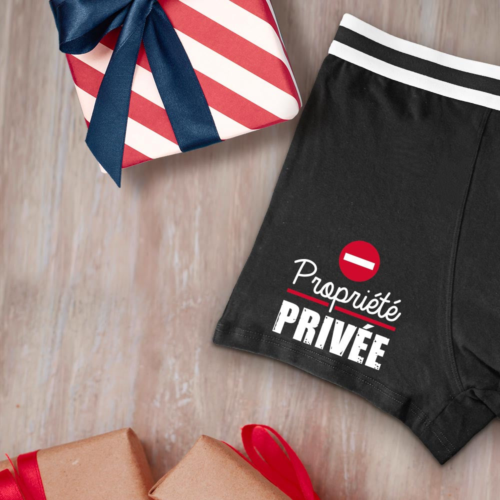 Boxer Propriété Privée Noir - M Vue Message - La Main au Panier
