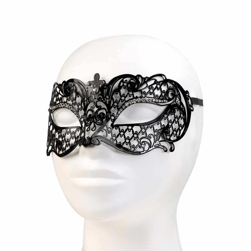 Masque vénitien Hécate Be Bondage porté de profil