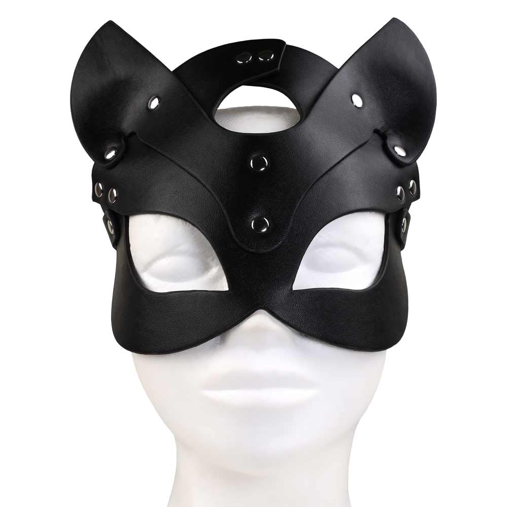 Masque BDSM à oreilles pointues vu de face