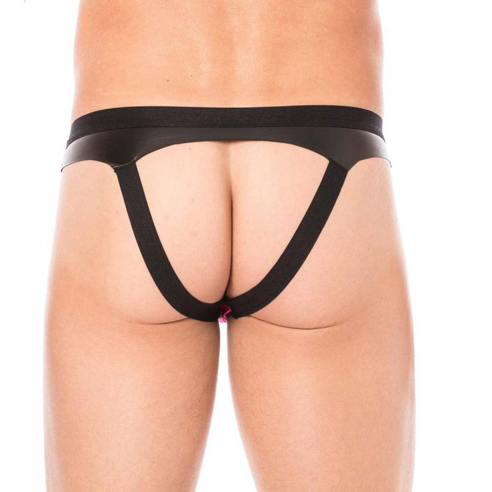 Jockstrap Dark Sun rouge porté de dos