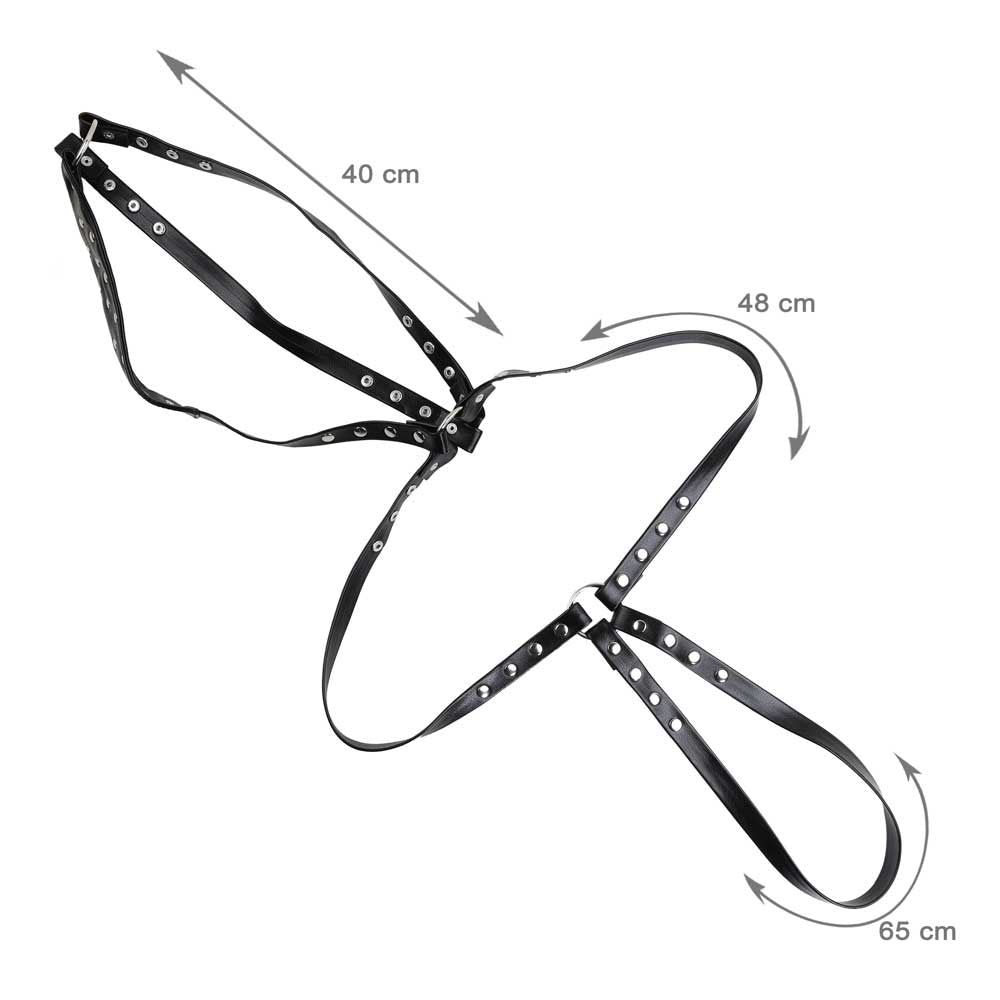 Harnais Noir Femme - Vue Technique - Be Bondage