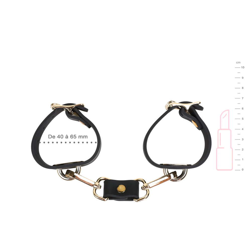 Entraves Poignets - Silicone et Métal Doré - vue haut - Be Bondage