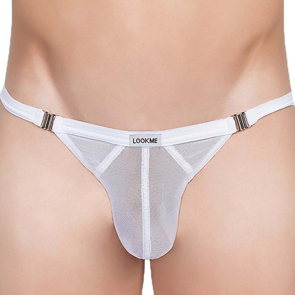 String Malibu blanc porté de face