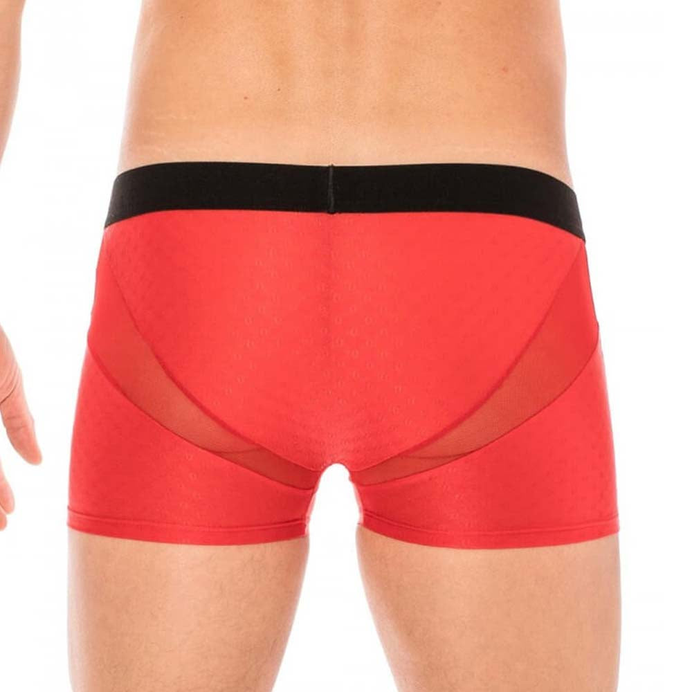 Boxer Tandem Look Me rouge porté de dos