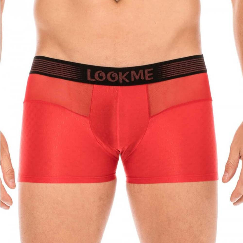 Boxer Tandem Look Me rouge porté de face