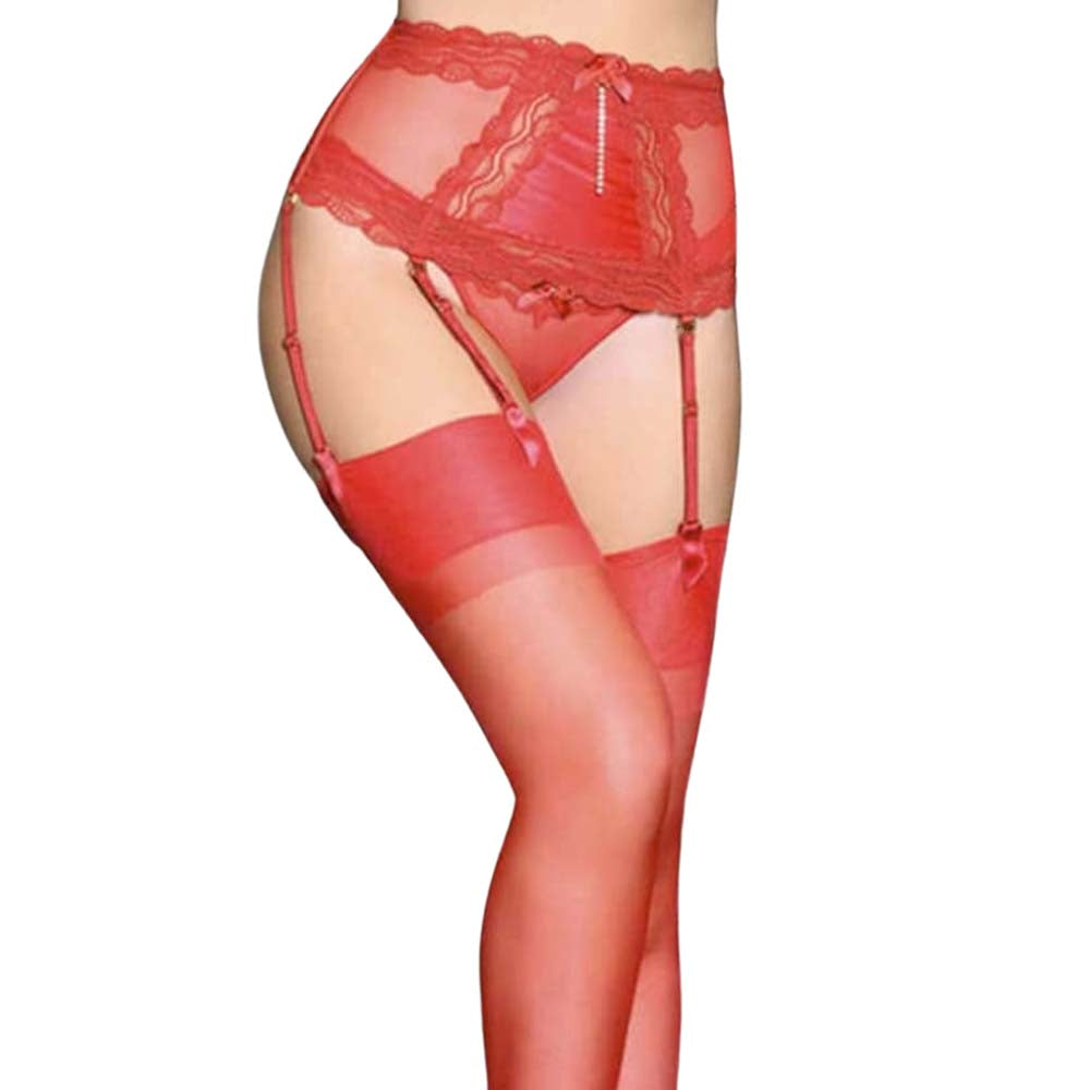 Serre Taille en dentelle Rouge - Collection Képi - Luxxa