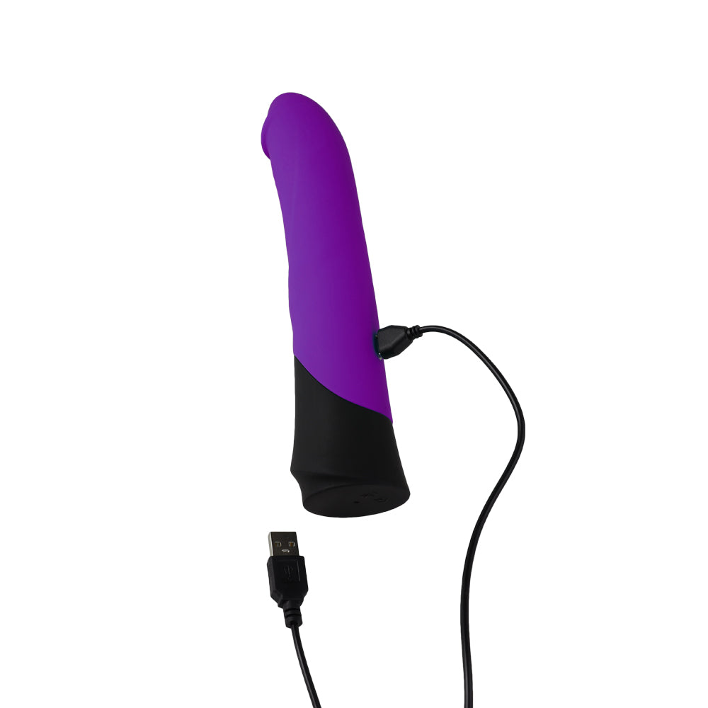 sextoy vibromasseur colossal violet en charge avec cable usb