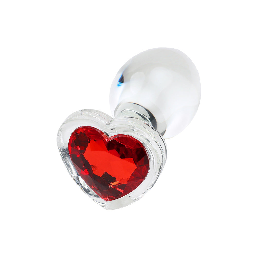 Plug en verre coeur rouge 282