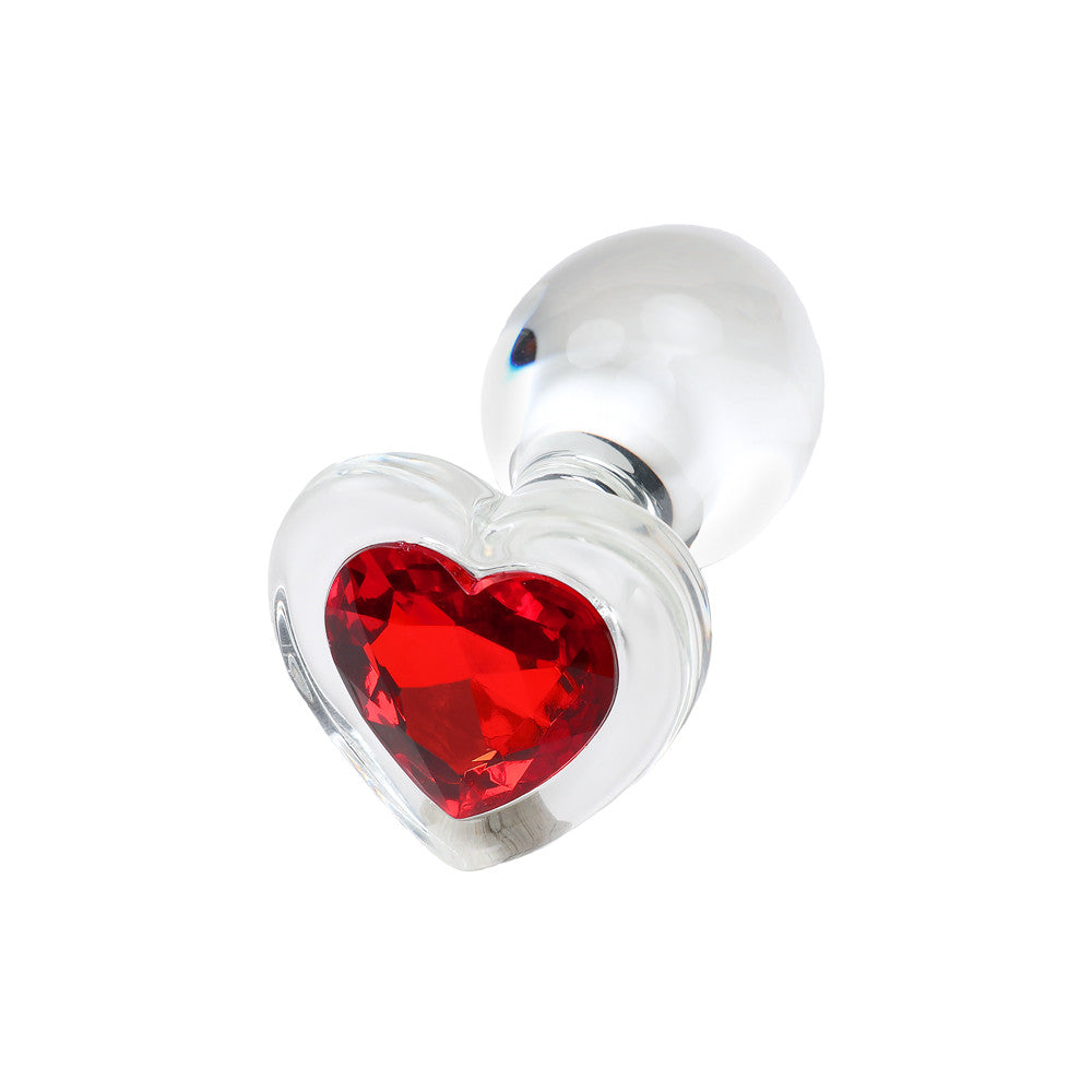 Plug en verre coeur rouge 282