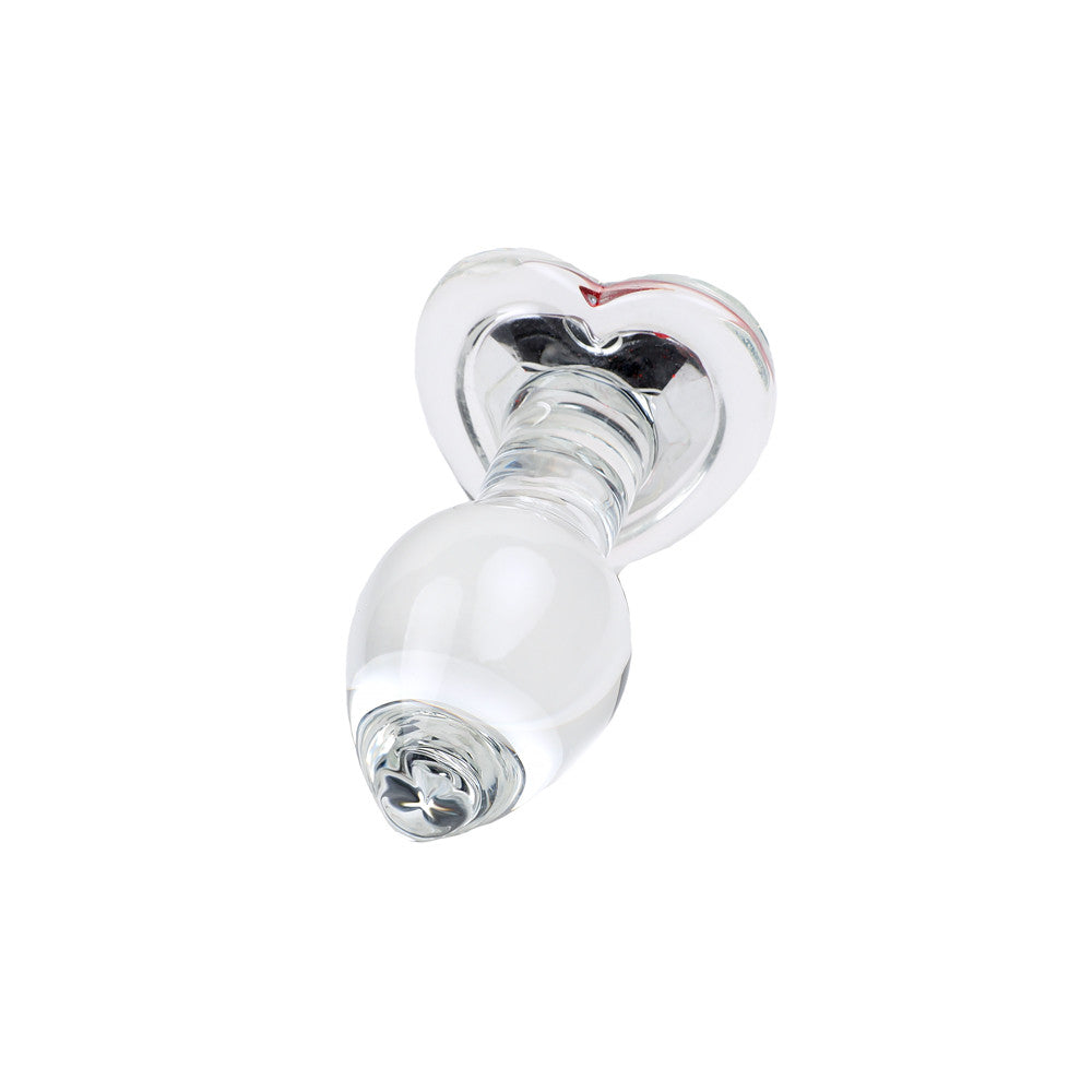 Plug en verre coeur rouge 282