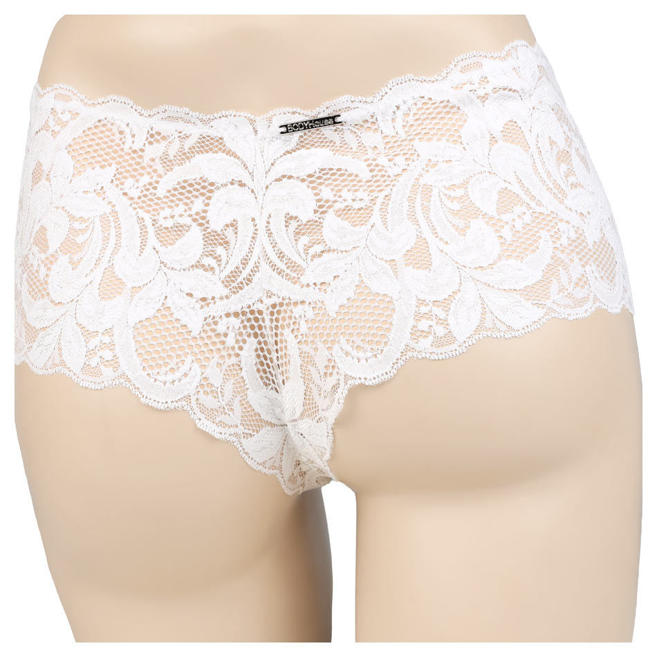 Shorty dentelle eros veneziani blanc vue de dos