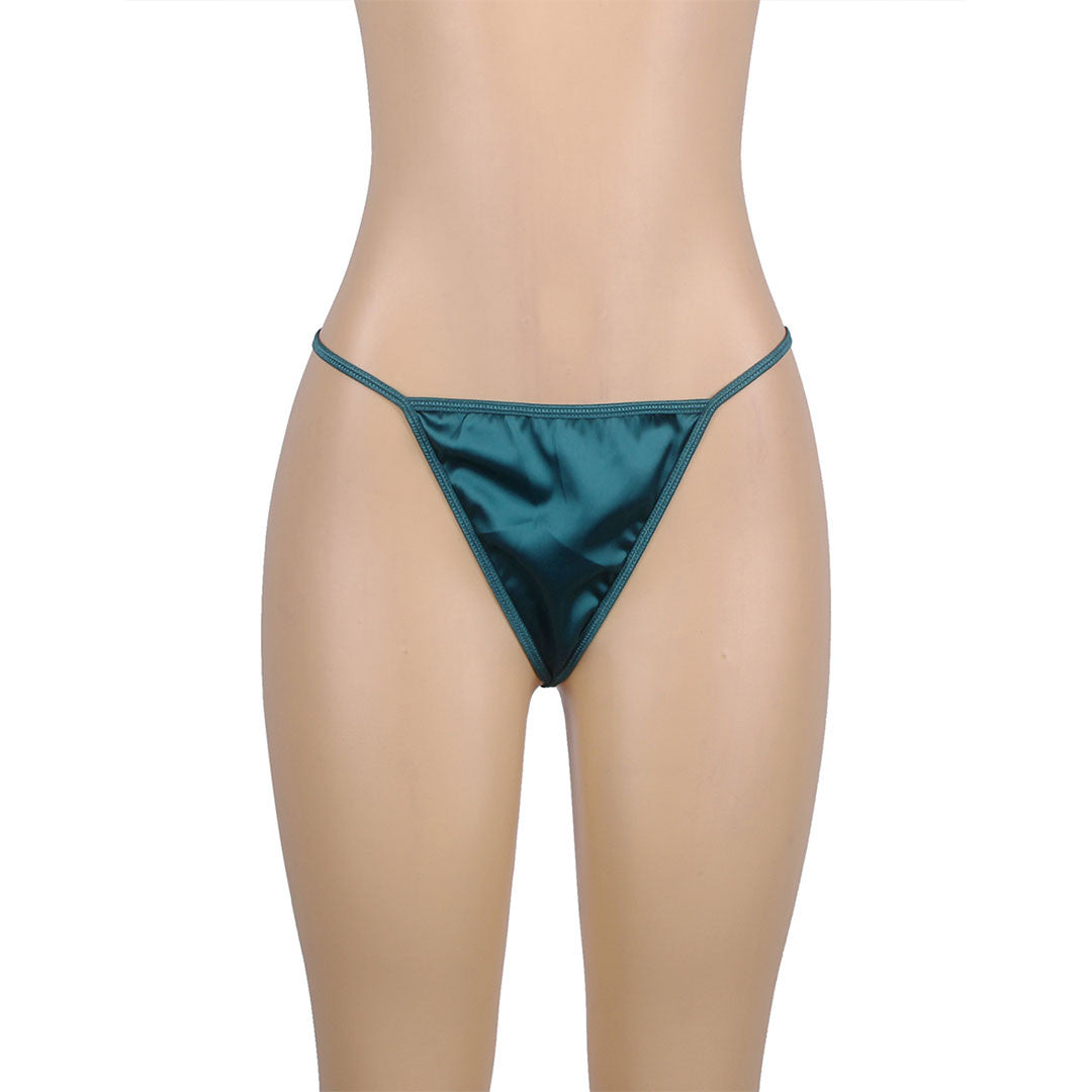 Culotte verte de la nuisette satin dentelle kelly