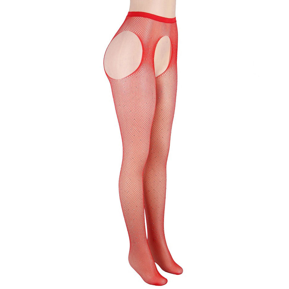 Collant ouvert resille night rouge Sensual Lingerie