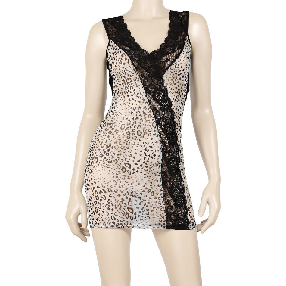 robe imprimé tulle Zola Out X porté de face couleur noir
