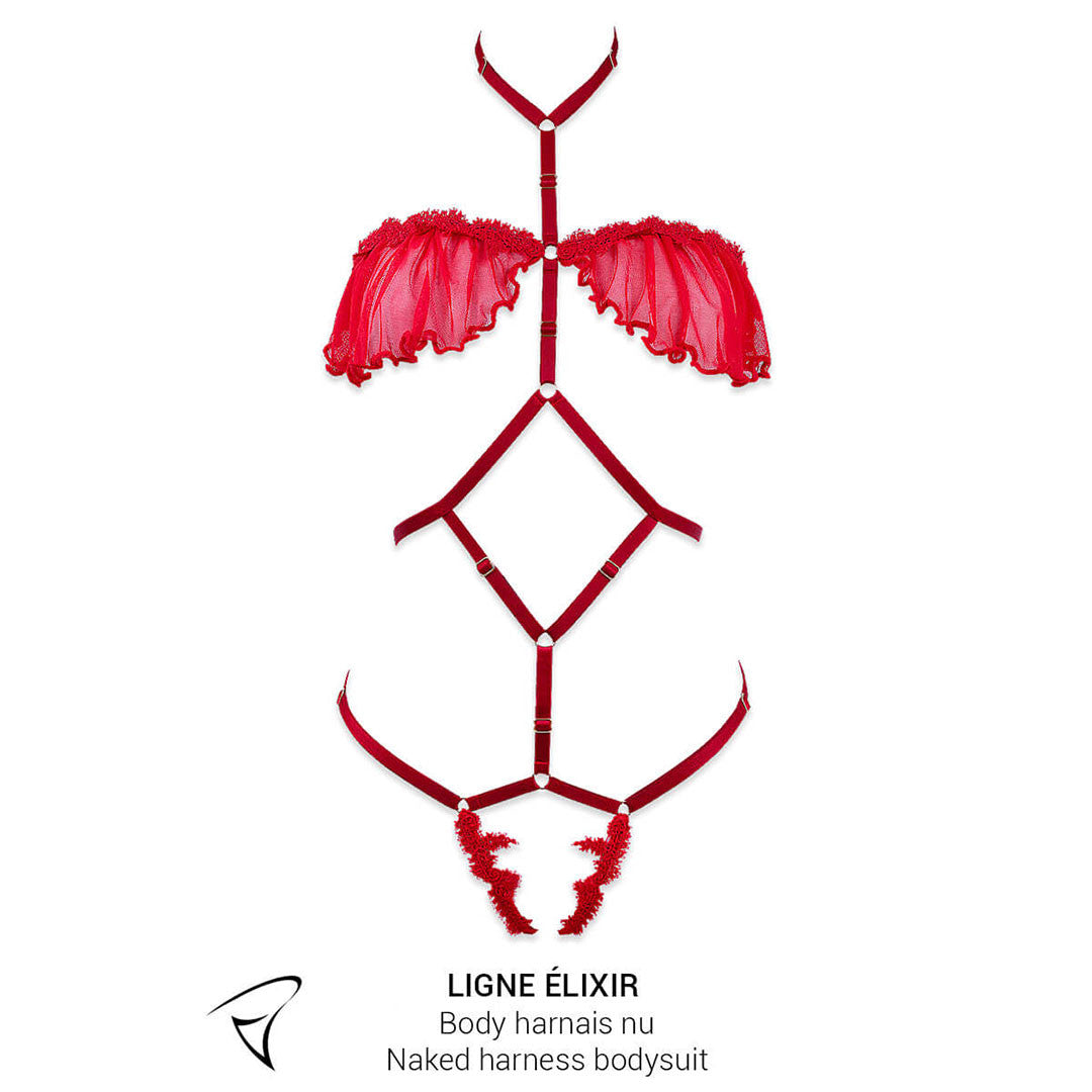 Body harnais nu à volants Elixir - Luxxa