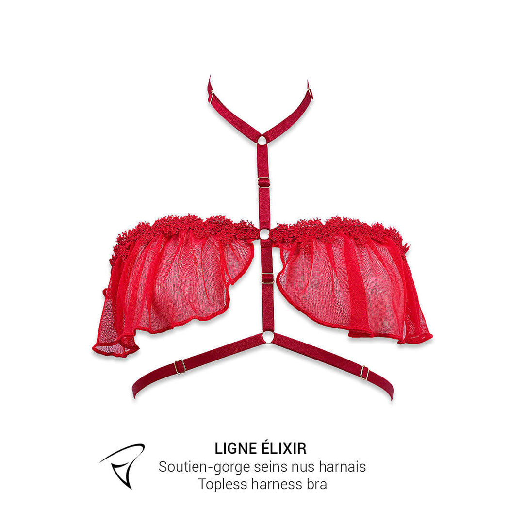 Soutien-gorge seins nus harnais à voilettes Élixir - Luxxa