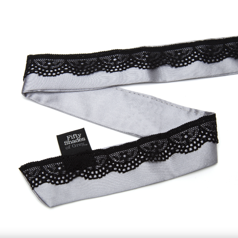 Collier et pinces à tétons satin dentelle - 50 nuances de grey