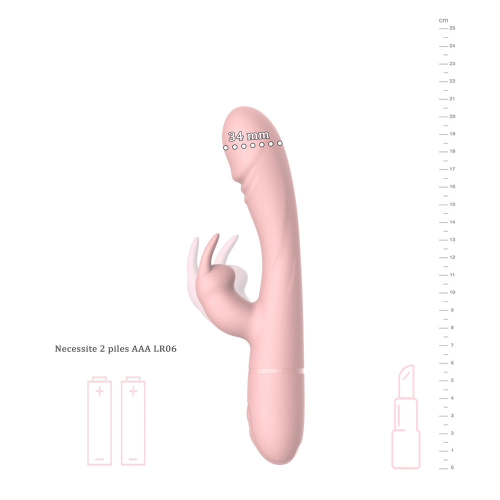 vibromasseur rabbit nuance rose dimensions longueur et diametre tete